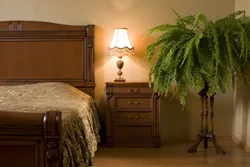 Bedroom interior with indoor plants