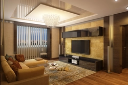 Interior design of living room at home photo
