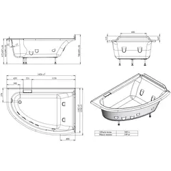 Corner baths dimensions design