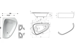 Corner baths dimensions design