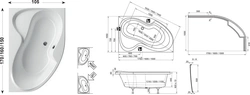 Corner baths dimensions design