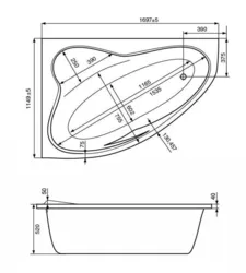 Corner baths dimensions design