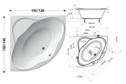 Corner baths dimensions design