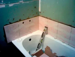 How to lay tiles in a bathtub photo