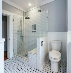 Design of a small bathroom with shower and toilet