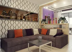 Iki bir yataq otağı qonaq otağı mətbəx foto
