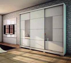 Wardrobe in the living room in a modern style photo