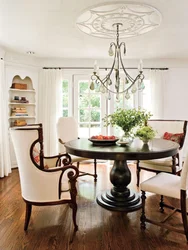 Round table for kitchen interior design photo