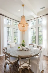 Round table for kitchen interior design photo
