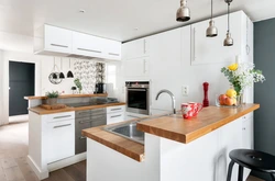 Ошхона кунҷи бо акс countertop чӯбӣ