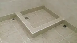 Homemade shower tray in the bathroom photo