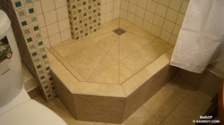 Homemade shower tray in the bathroom photo