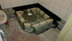 Ванна бөлмесінің фотосуретіндегі үй душ науасы