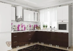 Chocolate white kitchen interior