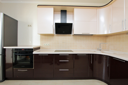 Chocolate white kitchen interior