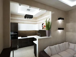 Kitchen design in 2 rooms