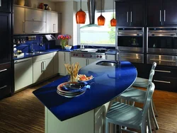 Countertop кабуд дар дохили ошхона