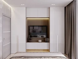 Bedroom wardrobes in a modern style in a small room photo