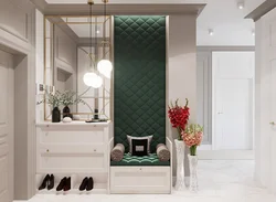 Modern chest of drawers with mirror in the hallway photo