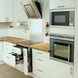 Photo of a modern kitchen with built-in appliances