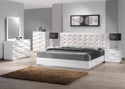Bedroom design with white bed in modern style