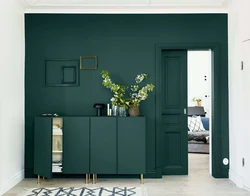 Photo of a hallway in green tones