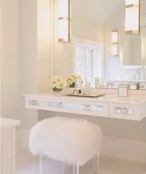 Bathroom with vanity table photo