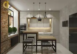 Mətbəxlər 9 kv m loft üslubunda fotoşəkil
