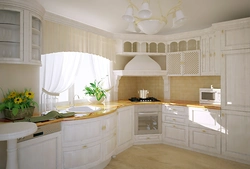 Дызайн кухні з акном у класічным стылі