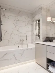 Bathroom design with marble panels