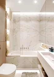 Bathroom design with marble panels