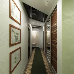 Design of a narrow corridor in an apartment of a panel house photo