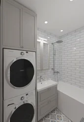Machine And Dryer In Bathroom Design