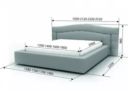 Photo and dimensions of the bed