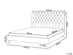 Photo and dimensions of the bed