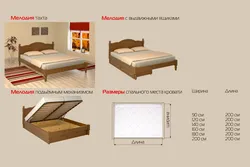 Photo and dimensions of the bed