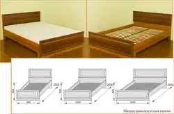 Photo and dimensions of the bed