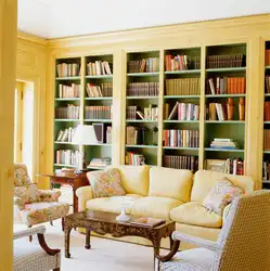 Дизайн Гостиной С Книжным Шкафом Фото
