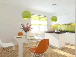 White Kitchen Interior With Bright Accents