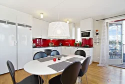 White kitchen interior with bright accents