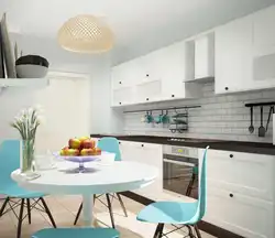 Интерьер Белой Кухни С Яркими Акцентами
