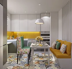 White kitchen interior with bright accents