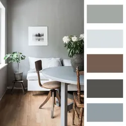 How to combine gray and brown in the kitchen interior