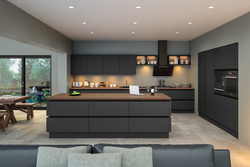 How to combine gray and brown in the kitchen interior