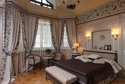 Жатын бөлмесінің классикалық перде дизайны