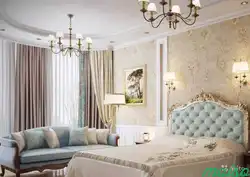 Curtains for bedroom in classic style photo