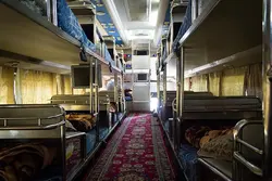 Bus with sleeping places for passengers photo
