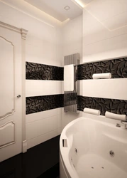 2 x 2 bath design in black and white