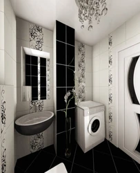 2 x 2 bath design in black and white