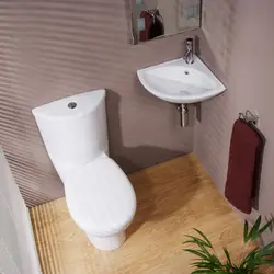 Künc fotoşəkildə hamamda tualet